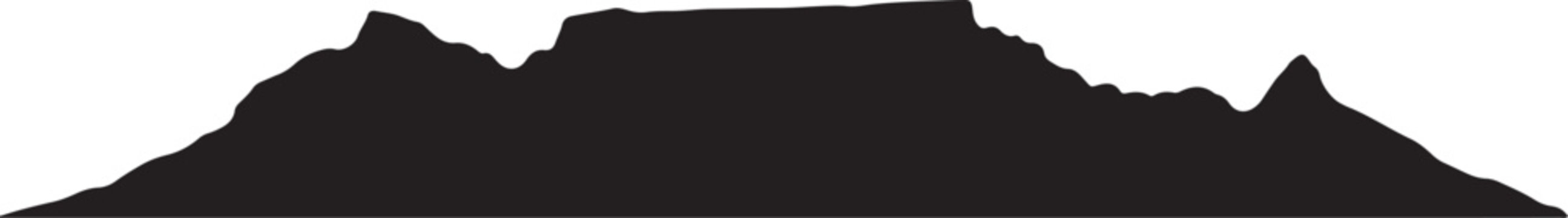 Table mountain silhouette vector graphic black design.