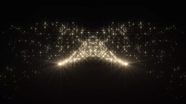 Luxury gold glitter sparkles line animation, magic sparkles glitter line stars, fairy dust wand trail, fairy dust wand glitter stars trail transition on black screen background.4k video