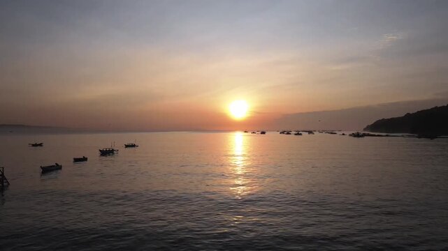 Sunrise pangandaran beach west java indonesia