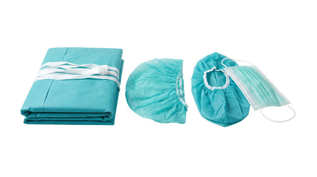Disposable medical protective clothing set with surgical as transparent object