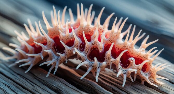 Red Sea Hare Mollusk on Driftwood