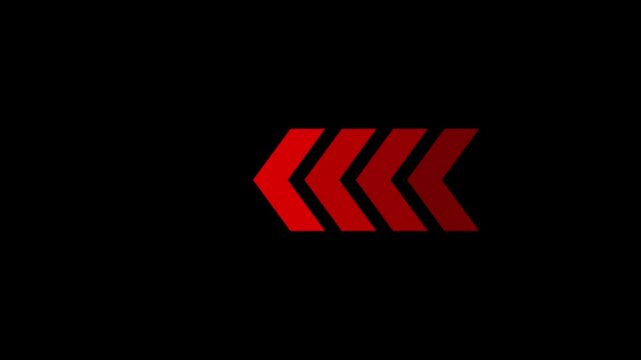 Red Chevron Arrows Moving Left Animation on Black Background