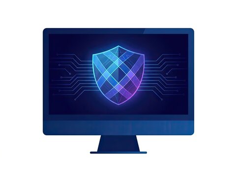 Computer monitor with shield interface, digital security