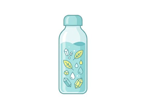 Electrolyte bottle with mineral icons, functional hydration