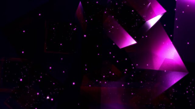 Abstract violet light background with floating cubes of soft light (4K loop)