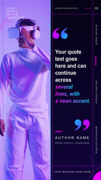 Editorial Quote Titles Neon Vertical