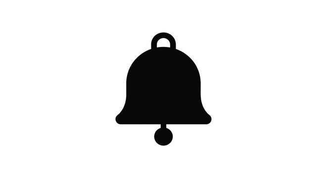 Black bell shape with clapper is a simple silhouette