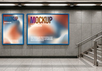 Subway Station Poster Mockup