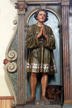 Saint Vitus, statue on the altar of the Sacred Heart of Jesus in the parish church Saint Mark the Evangelist in Trnjani, Croatia