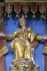 Fototapeta premium Saint, statue on the pulpit in the Church of Saint Mary Magdalene in Cazma, Croatia