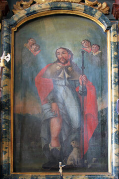 Saint Roch, altarpiece on the altar of the Saint Roch in the Church of Saint Mary Magdalene in Cazma, Croatia