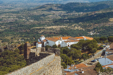 Historic Castle Walls of Marvão Overlooking the Scenic Portuguese Countryside © Marco