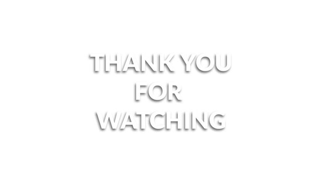 Thank you for watching text message on a clean white background banner design