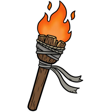 Wooden burning torch