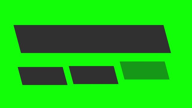 Minimalist Gray Lower Third Graphic Overlays on Green Screen Background for Editing and Broadcast