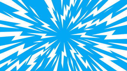Dynamic comic book lightning bolt pattern with electric blue and white diagonal flash rays for manga action poster and superhero banner design © ABC