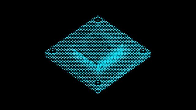 AI Synaptic Microchip Processor Halftone Dots Assemble Disassemble Loop Animation Neuromorphic Neural Architecture Motion Graphics 4K 60FPS Video Footage