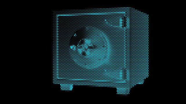 Steel Bank Vault Safe Halftone Dots Assemble Disassemble Loop Animation Financial Asset Protection Secure Deposit Box Motion Graphics 4K 60FPS Video Footage