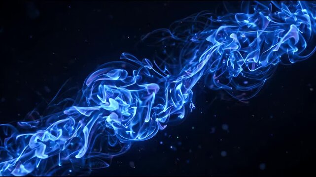 Abstract Luminous Sapphire Blue Plasma Energy Waves Background