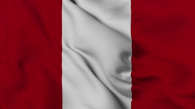 4K animation of the Peruvian national flag waving in the wind