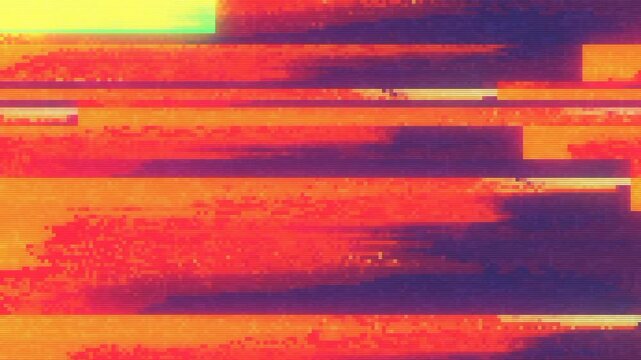 Digital glitch effect with orange