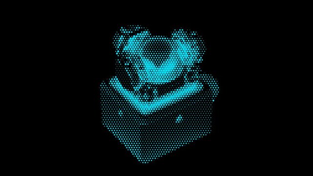 Optical Ground Laser Relay Terminal Halftone Dots Assemble Disassemble Loop Animation Satellite Quantum Communication Motion Graphics 4K 60FPS Video Footage