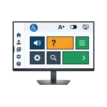 Computer monitor displaying an accessibility settings menu screen