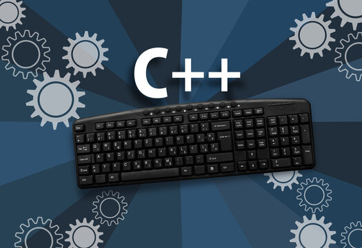 C plus programming language. Word c++ and pc keyboard