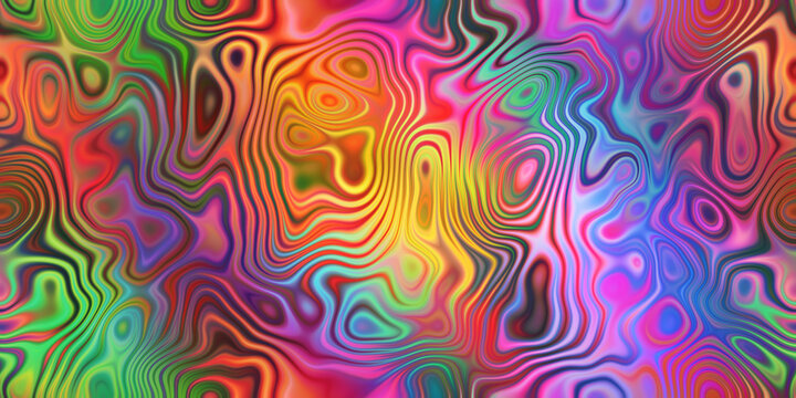 wavy, warped, multicolored seamless tile in vivid colors