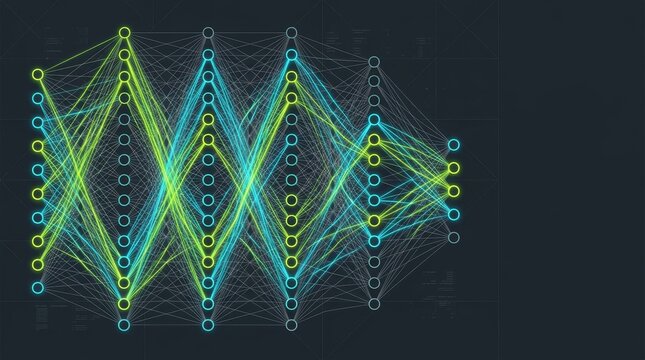 Abstract Digital Neural Network Data Visualization Concept.