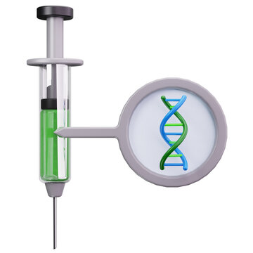 DNA Vaccine Syringe 3D Illustrations