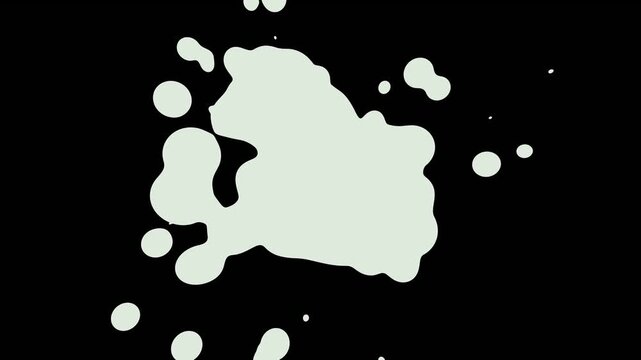 Abstract pale green amoeba shape on a black background with a small dark center