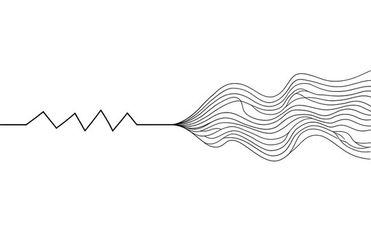 Wave transition from zigzag line to smooth waves