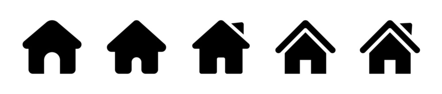 House icon set black silhouette collection