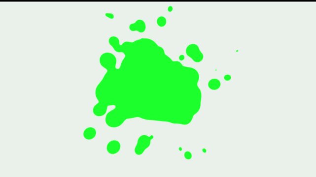 Green Paint Splatter Animation on White Background