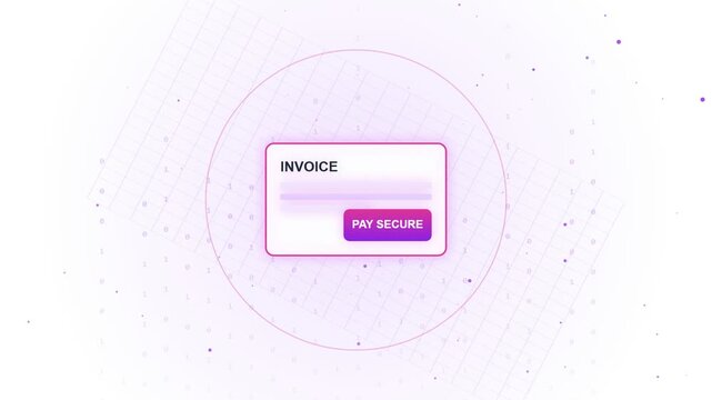Online Secure Payment and Digital Invoice Animation Loop   