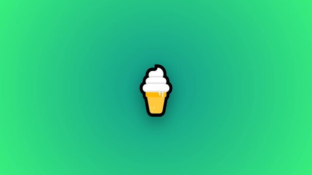 Minimal ice cream cone pattern floating on green gradient background