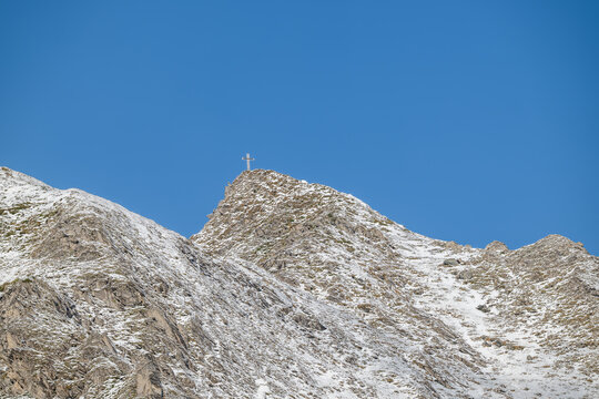 The Austrian Alps covered in the first snow