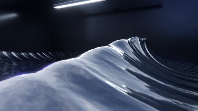 Monochrome liquid chrome &mdash; Silver horizon (16:9)