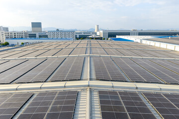 Industrial factory roof solar photovoltaic panel array © zhangyang135769