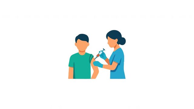 A dedicated healthcare worker administers a routine medical immunization injection to a young male patient inside a clinic setting to ensure community safety and promote wellness for every