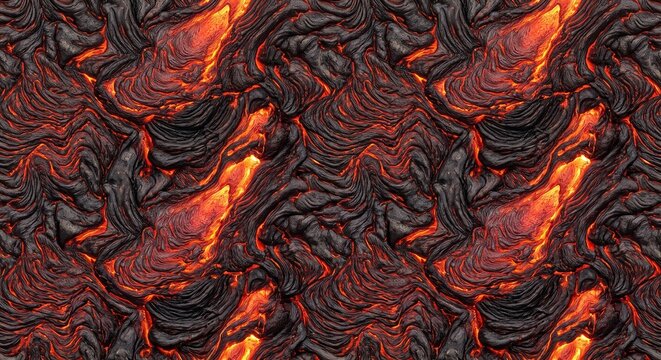 Seamless Flowing Molten Lava Texture Pattern