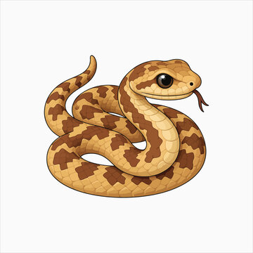 Saw Scaled Viper highly venomous snake vector illustration