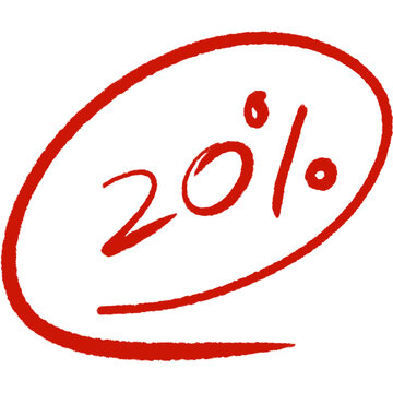 A red handwritten circle encloses the number 20%