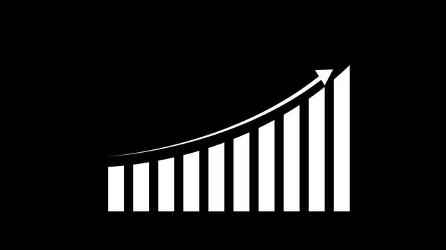 Business growth concept in allusive graph chart showing marketing sales profit increasing to future target . Excellent share market status of corporate business rise up 4k motion video...