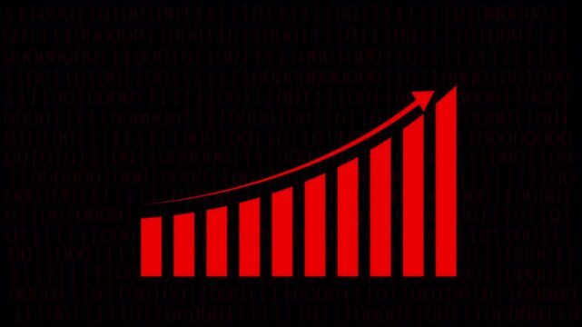 Business growth concept in allusive graph chart showing marketing sales profit increasing to future target . Excellent share market status of corporate business rise up 4k motion video...