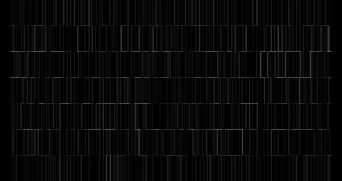 Abstract digital glitch background, dark techno data visualization with flickering lines, minimalist black and grey geometric pattern for tech overlays