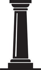 Obraz premium Black silhouette column icon for classical architecture design