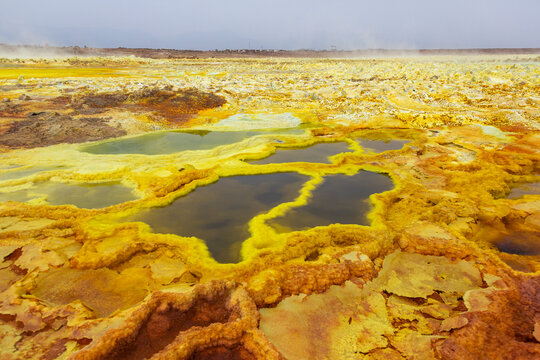 Sulfur mineral pools, Dallol, Ethiopia