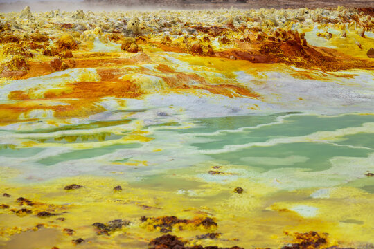 Volcanic sulfur formations, Dallol, Ethiopia
